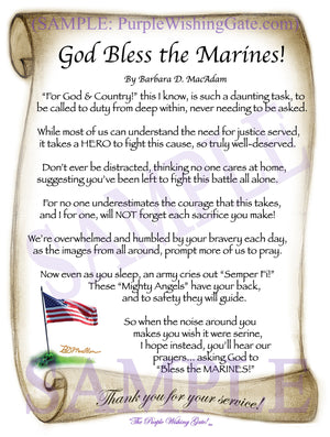 God Bless the Marines! - Military Gift - PurpleWishingGate.com