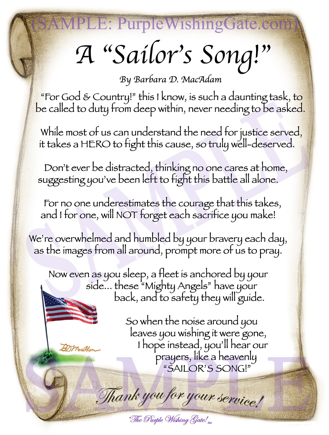 A Sailor's Song! - Military Gift - PurpleWishingGate.com
