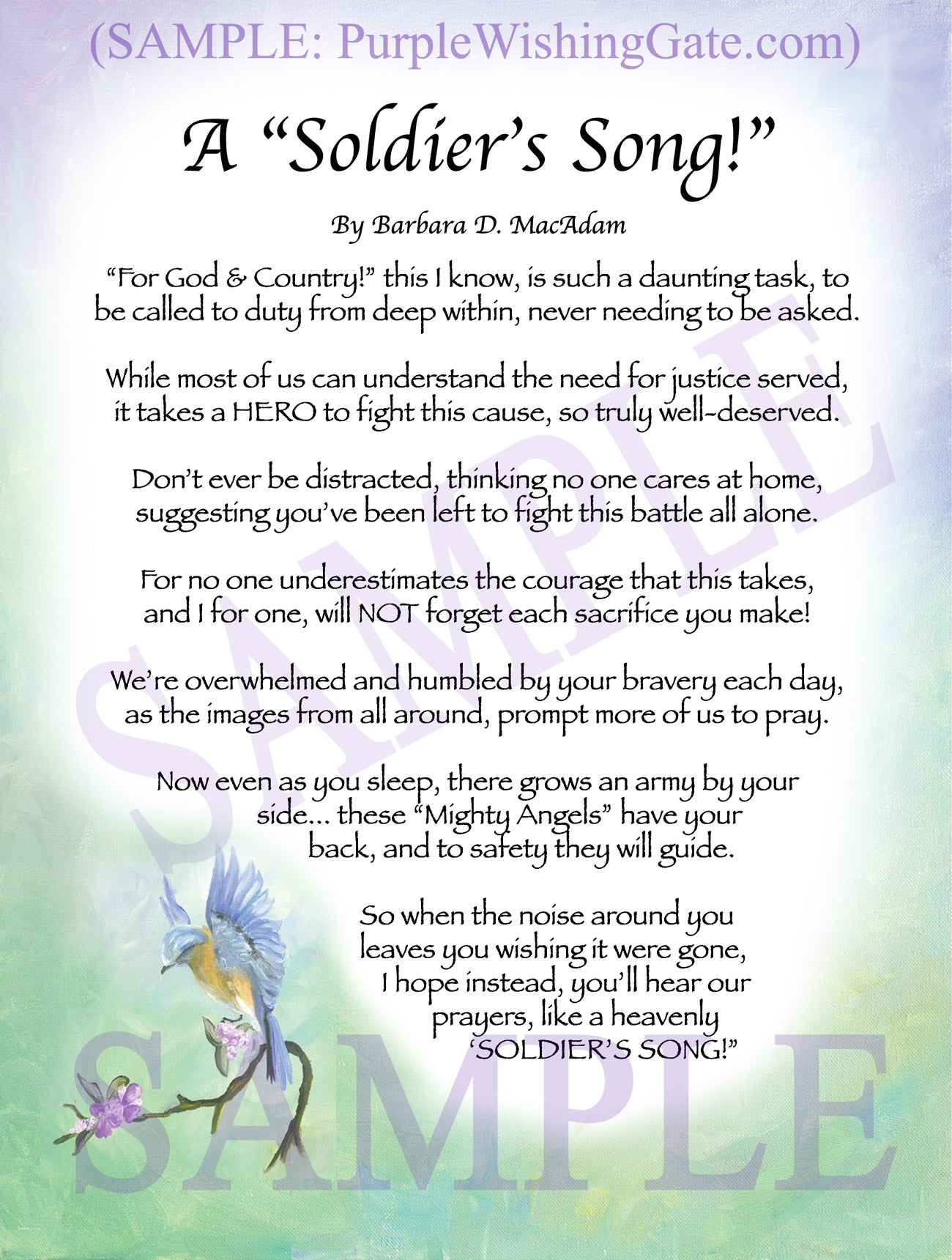 A Soldier's Song! - Military Gift - PurpleWishingGate.com