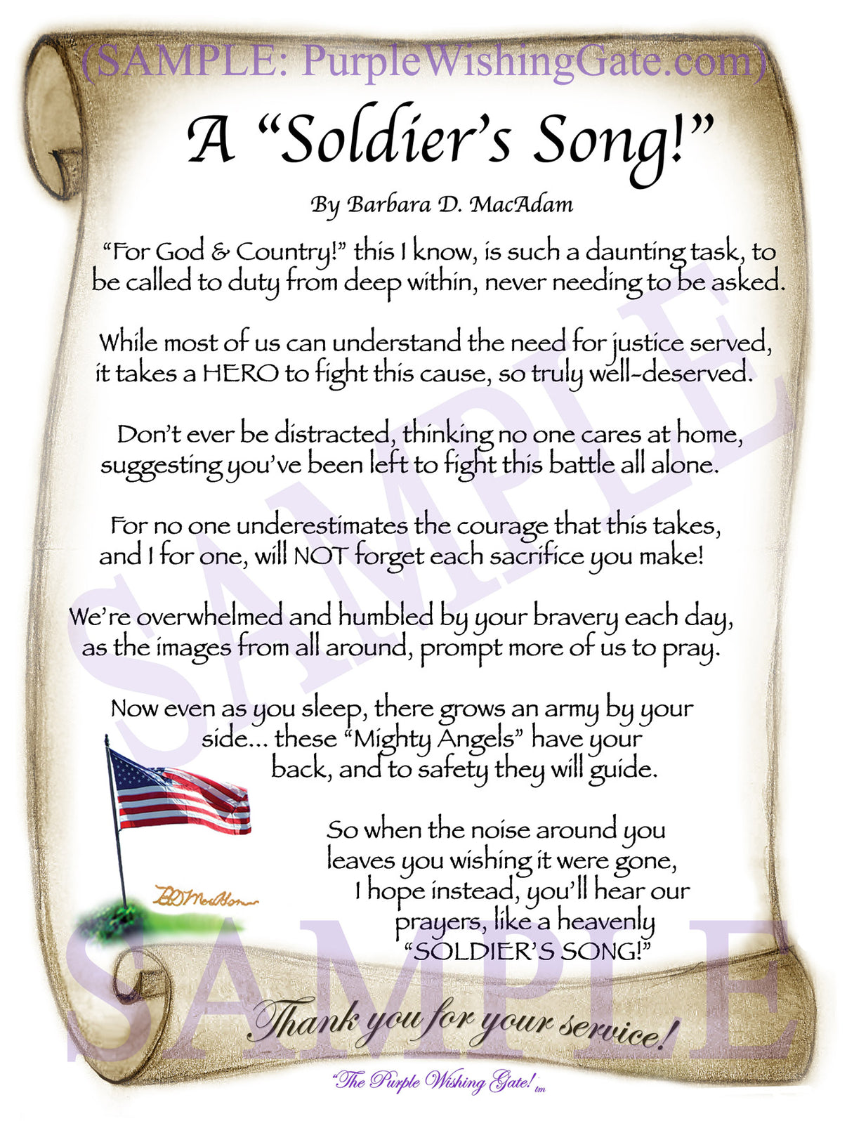 A Soldier's Song! - Military Gift - PurpleWishingGate.com