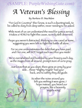 A Veteran's Blessing - Military Gift - PurpleWishingGate.com