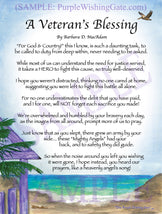 A Veteran's Blessing - Military Gift - PurpleWishingGate.com