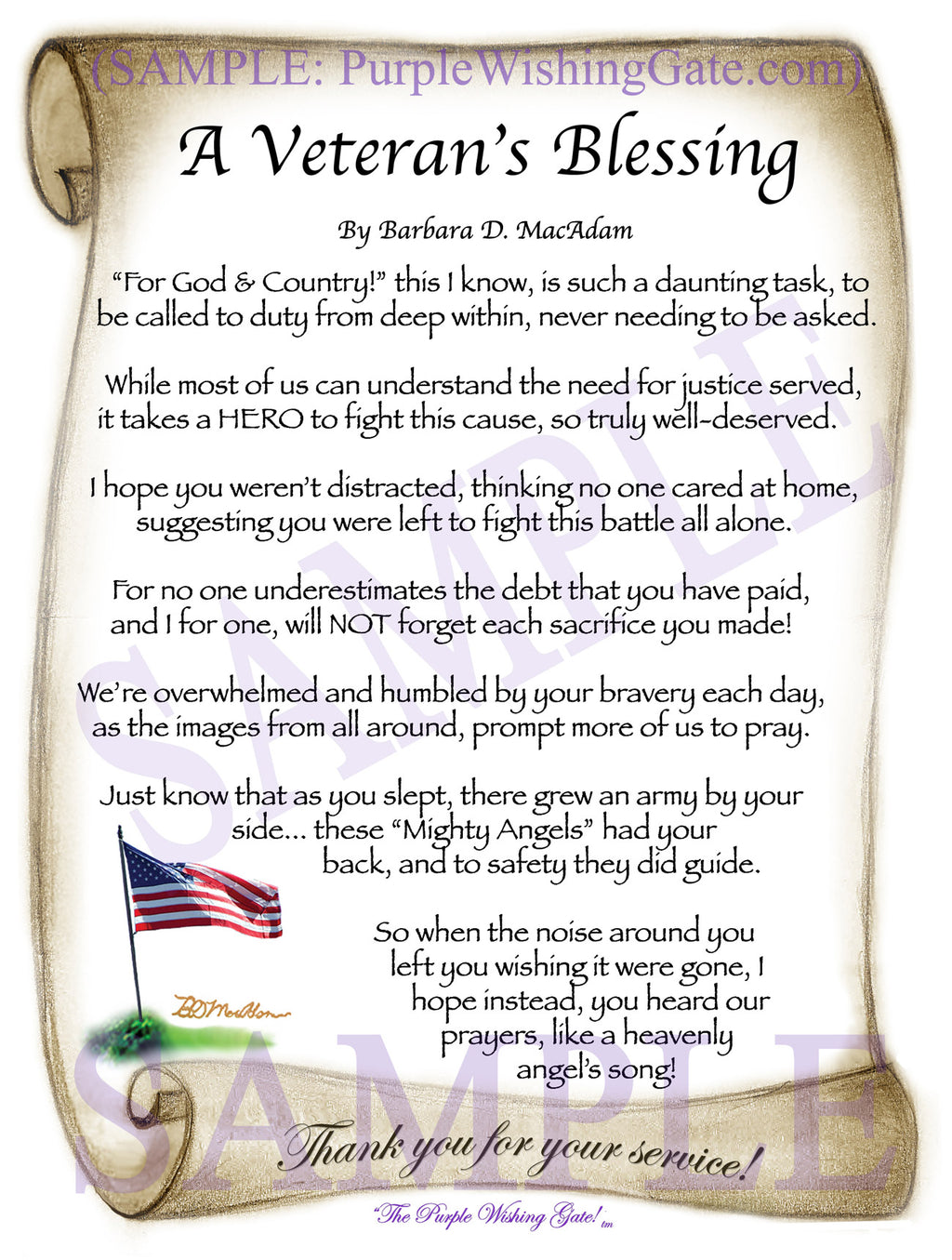 A Veteran&#39;s Blessing - Military Gift - PurpleWishingGate.com