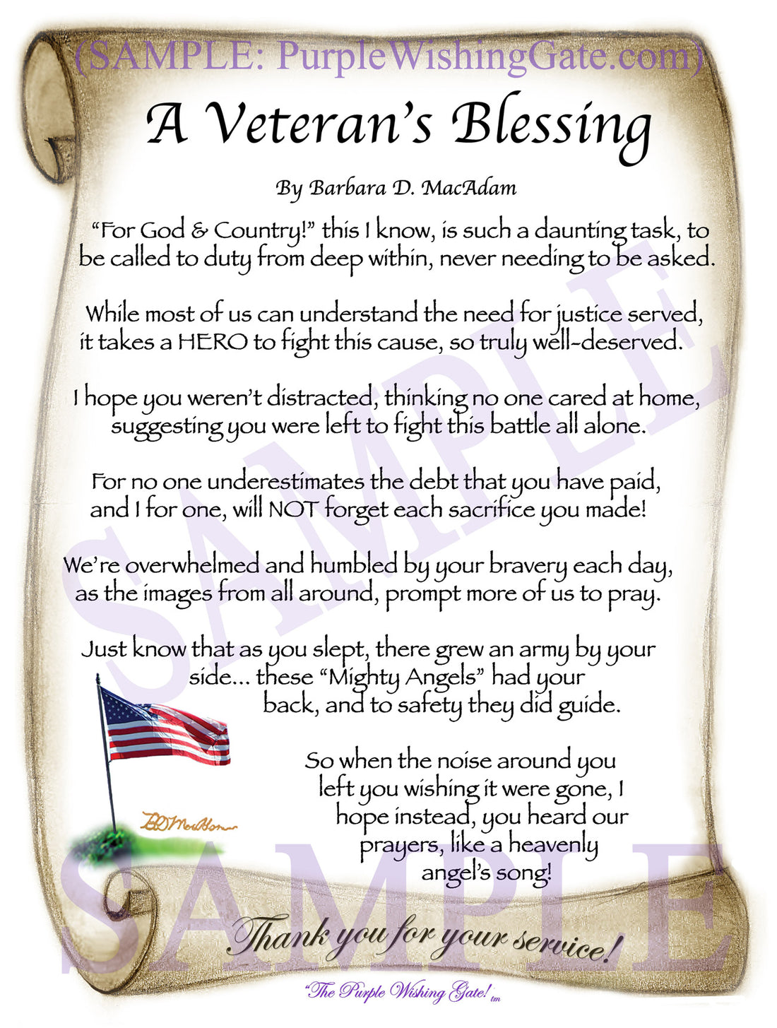 A Veteran's Blessing - Military Gift - PurpleWishingGate.com