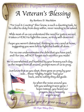 A Veteran's Blessing - Military Gift - PurpleWishingGate.com