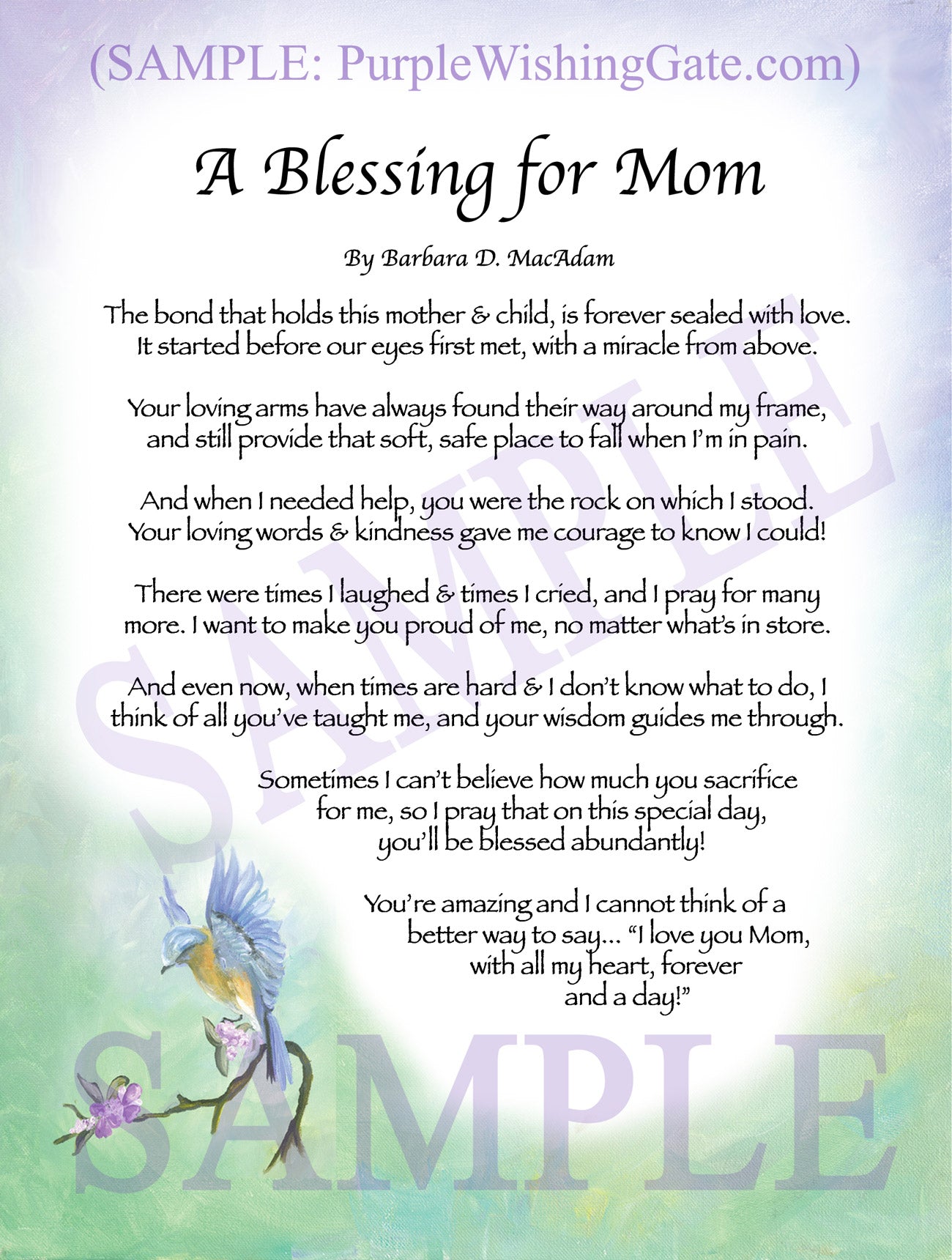 A Blessing for Mom - Gifts for Mom-Mother - PurpleWishingGate.com