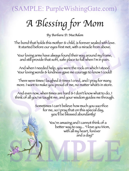 A Blessing for Mom - Gifts for Mom-Mother - PurpleWishingGate.com