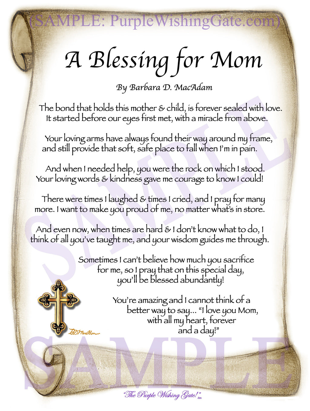 A Blessing for Mom: Sepia Scroll
