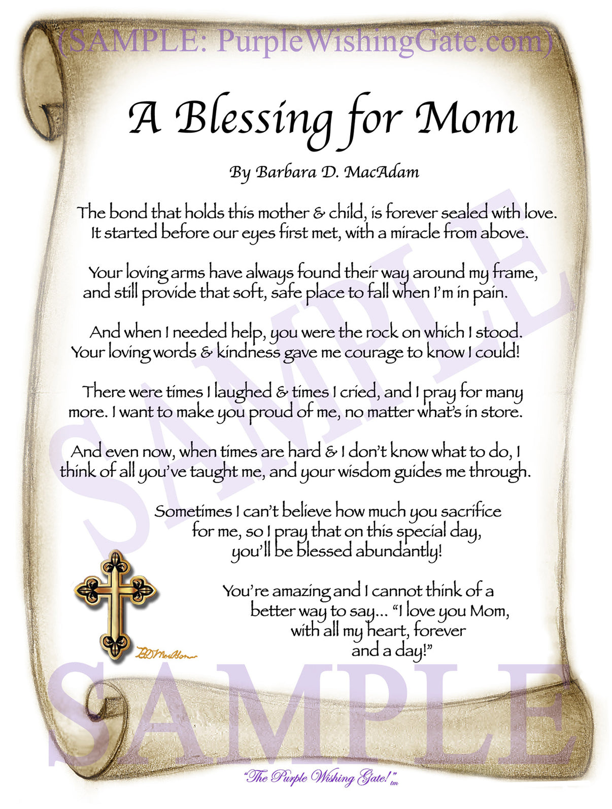A Blessing for Mom - Gifts for Mom-Mother - PurpleWishingGate.com