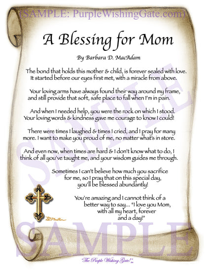 A Blessing for Mom - Gifts for Mom-Mother - PurpleWishingGate.com