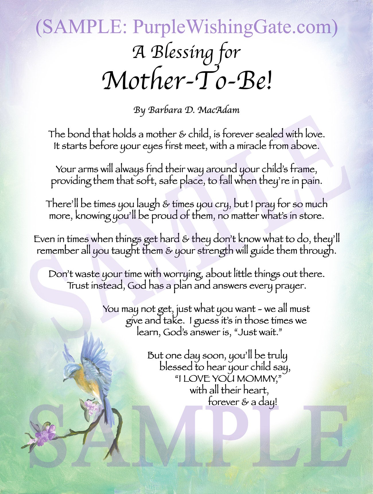 A Blessing for Mother-To-Be! - Gifts for Mom-Mother - PurpleWishingGate.com