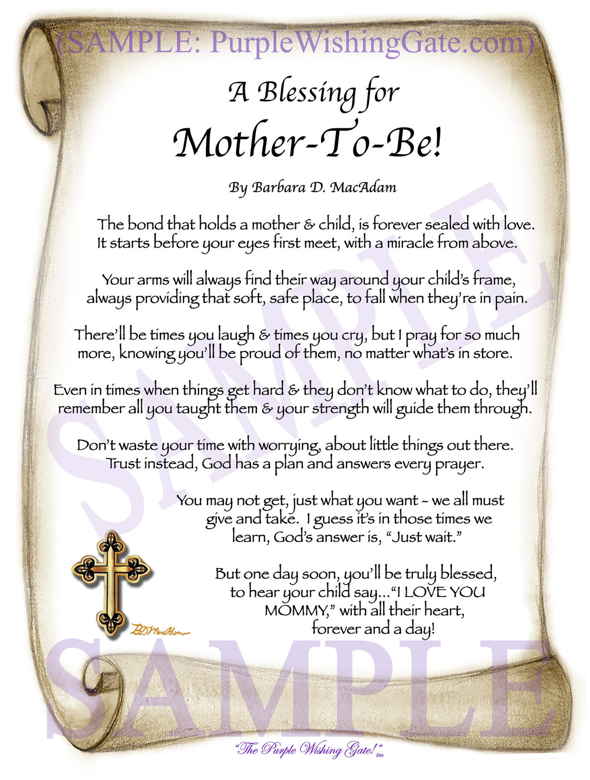 A Blessing for Mother-To-Be! - Gifts for Mom-Mother - PurpleWishingGate.com