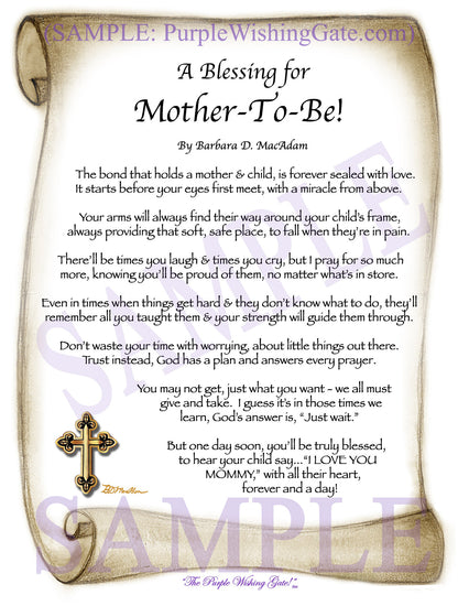 A Blessing for Mother-To-Be! - Gifts for Mom-Mother - PurpleWishingGate.com