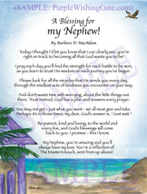 A Blessing for my Nephew! (child-adult) - Gifts for Nephew - PurpleWishingGate.com