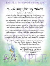 A Blessing for my Niece! (child-adult) - Gifts for Niece - PurpleWishingGate.com