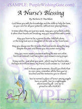 A Nurse's Blessing - Nurse's Gift - PurpleWishingGate.com