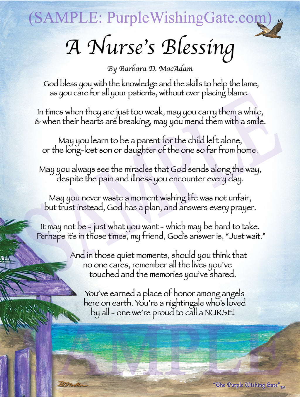 A Nurse's Blessing - Nurse's Gift - PurpleWishingGate.com