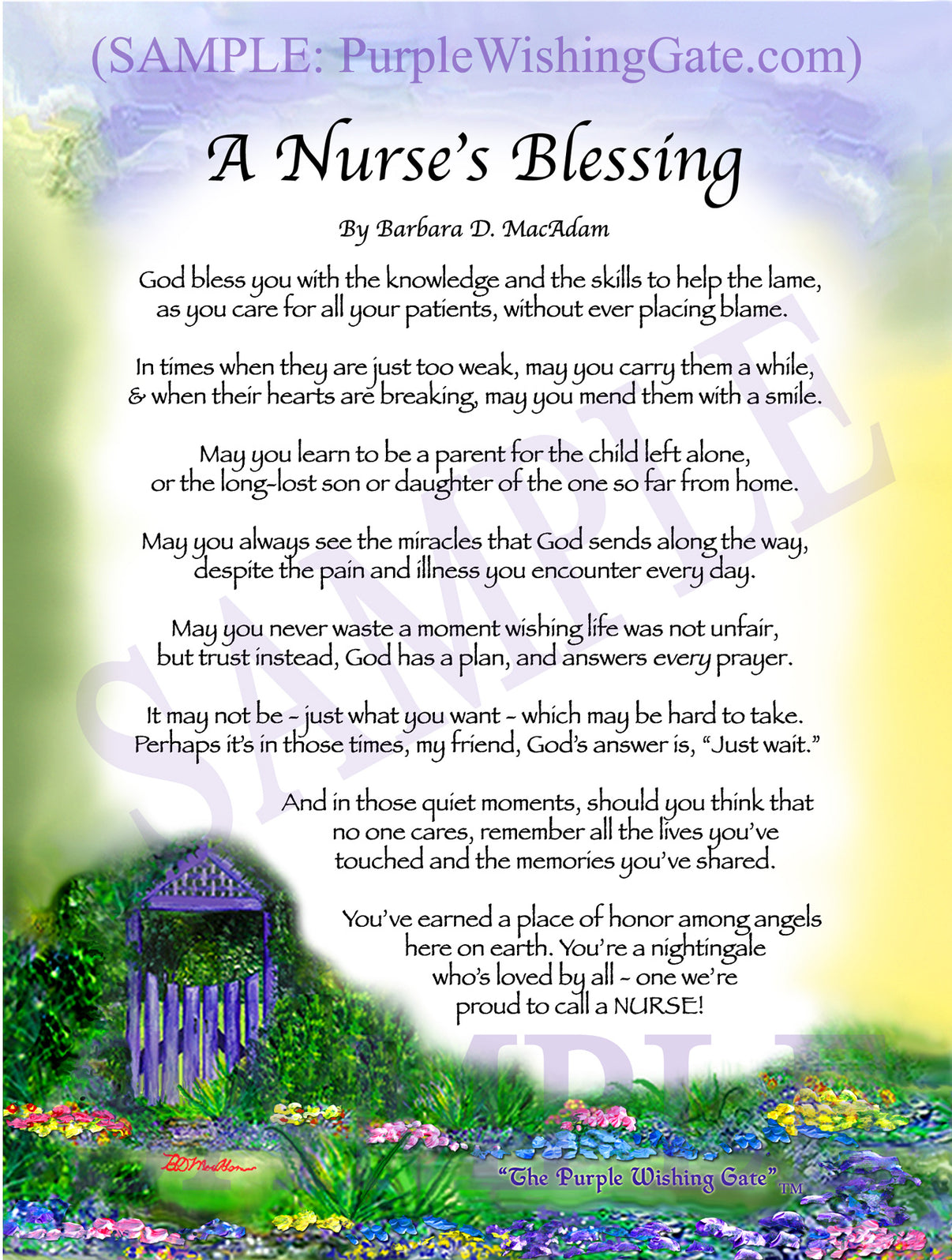 A Nurse's Blessing - Nurse's Gift - PurpleWishingGate.com