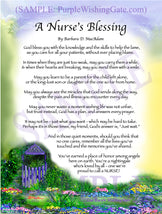 A Nurse's Blessing - Nurse's Gift - PurpleWishingGate.com