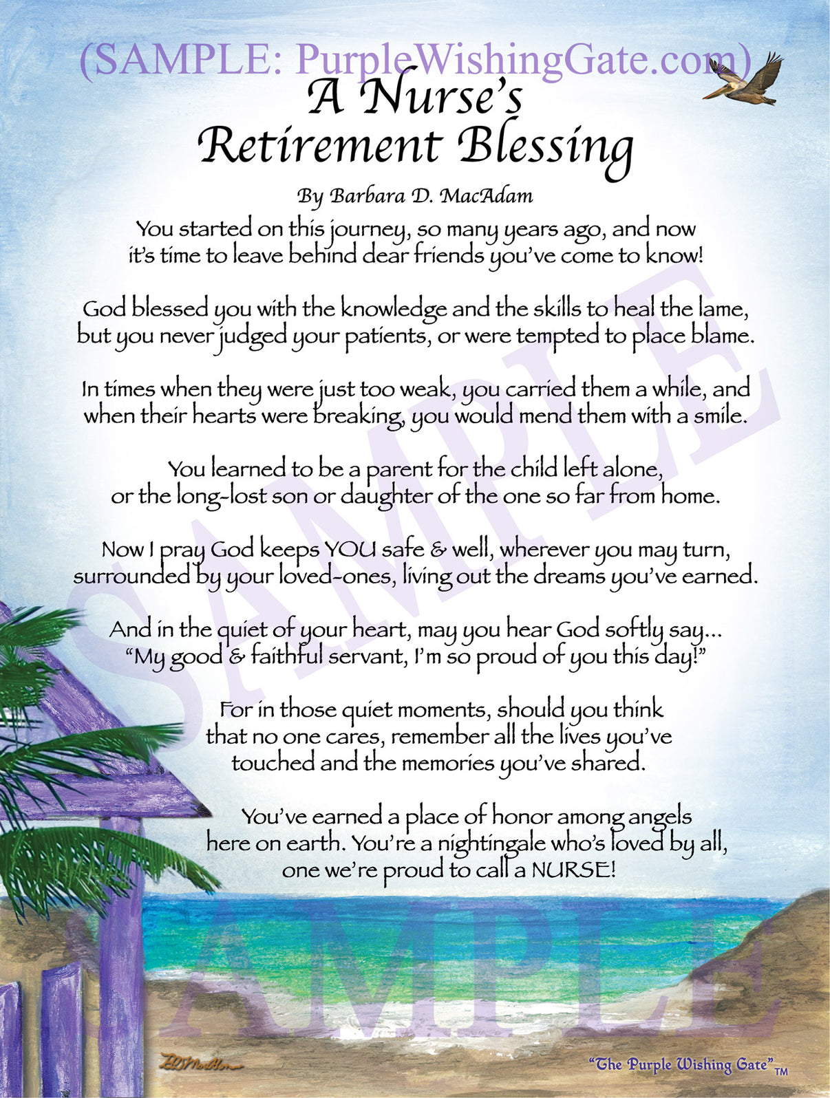 A Nurse's Retirement Blessing - Retirement Gift - PurpleWishingGate.com