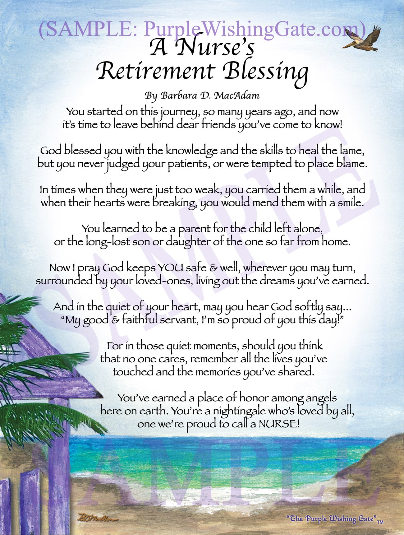 A Nurse's Retirement Blessing - Retirement Gift - PurpleWishingGate.com