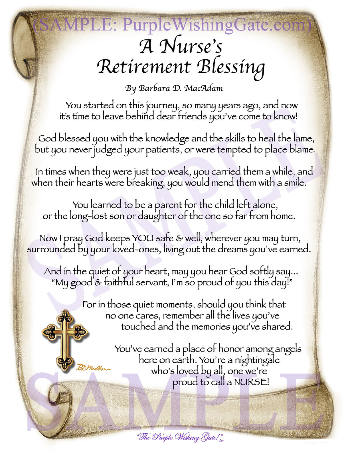 A Nurse's Retirement Blessing - Retirement Gift - PurpleWishingGate.com