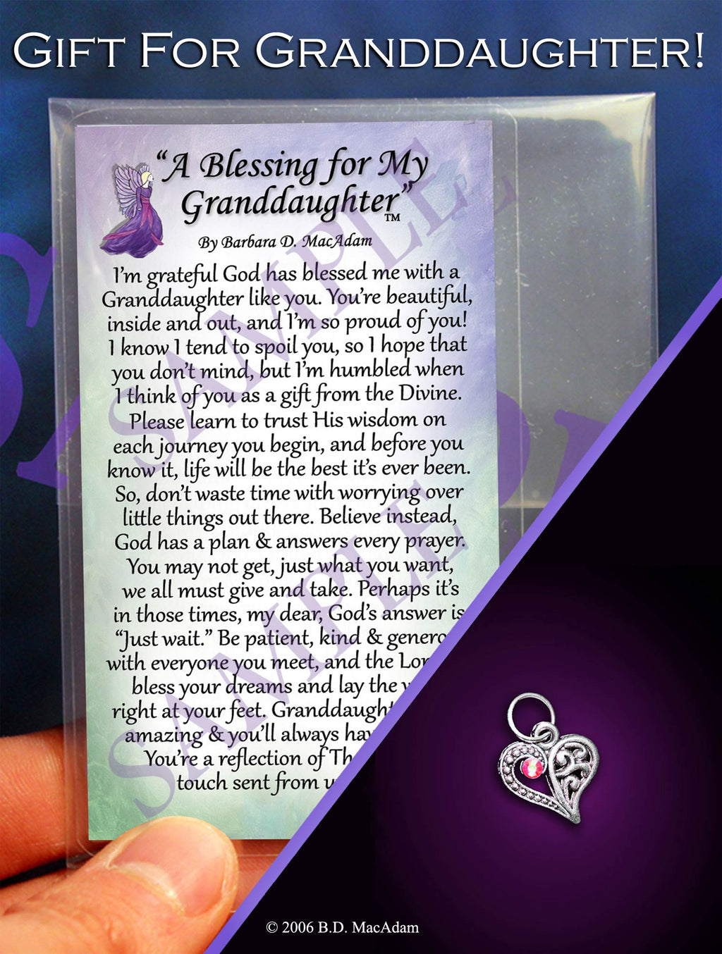 A Blessing for My Granddaughter - Pocket Blessing | PurpleWishingGate.com