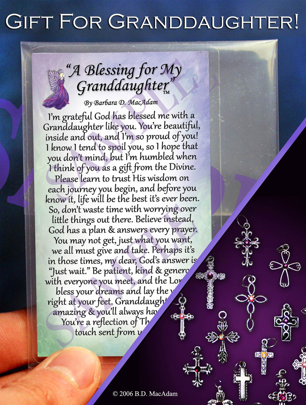 A Blessing for My Granddaughter - Pocket Blessing | PurpleWishingGate.com