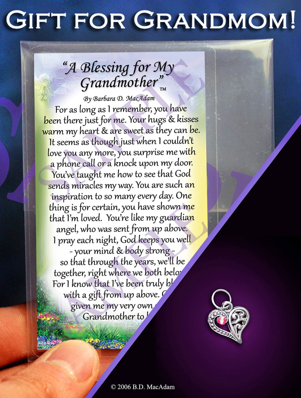 A Pocket Blessing for My Grandmother: Crescent Heart / No Crystal
