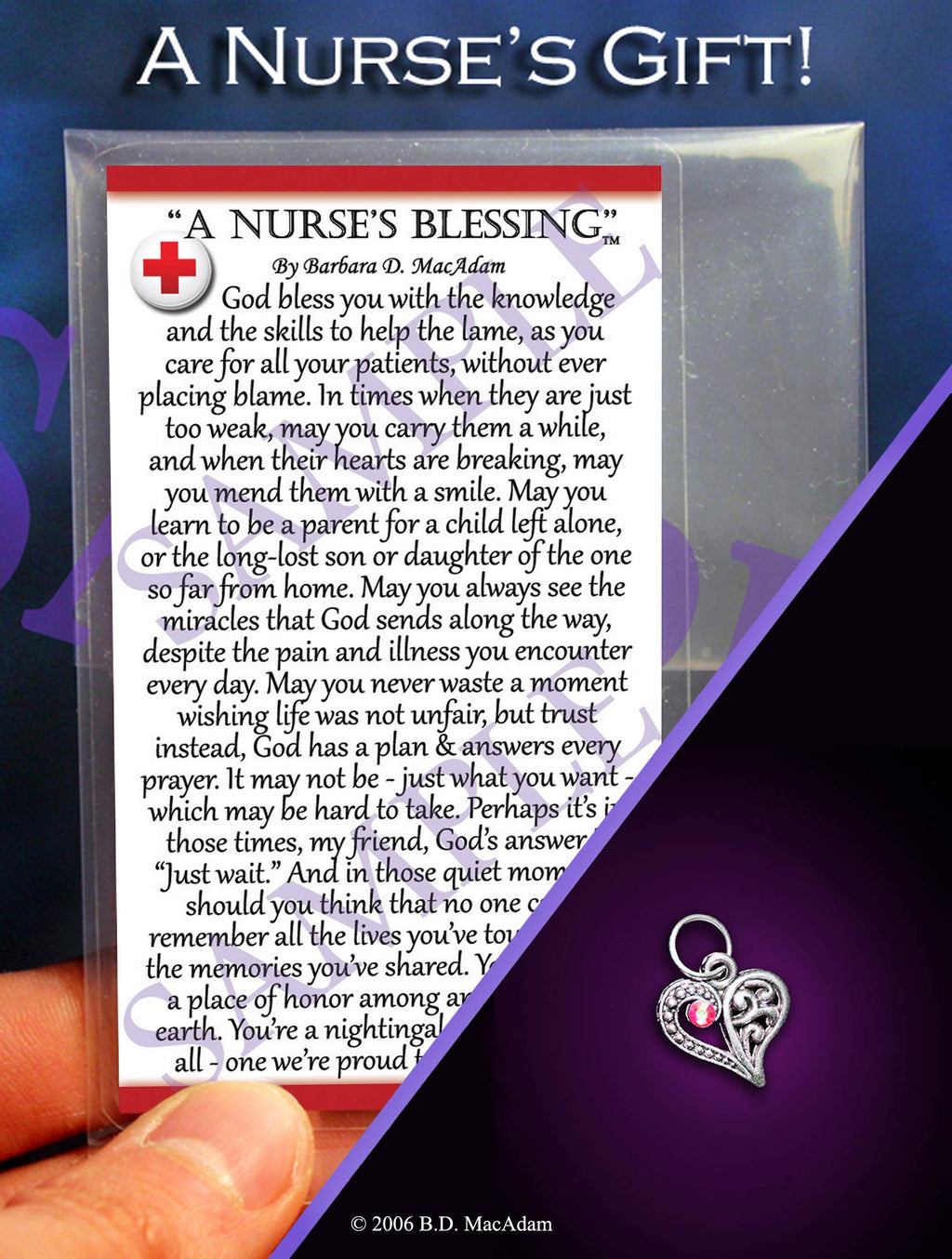 A Nurse's Pocket Blessing: Traditional Heart / No Crystal
