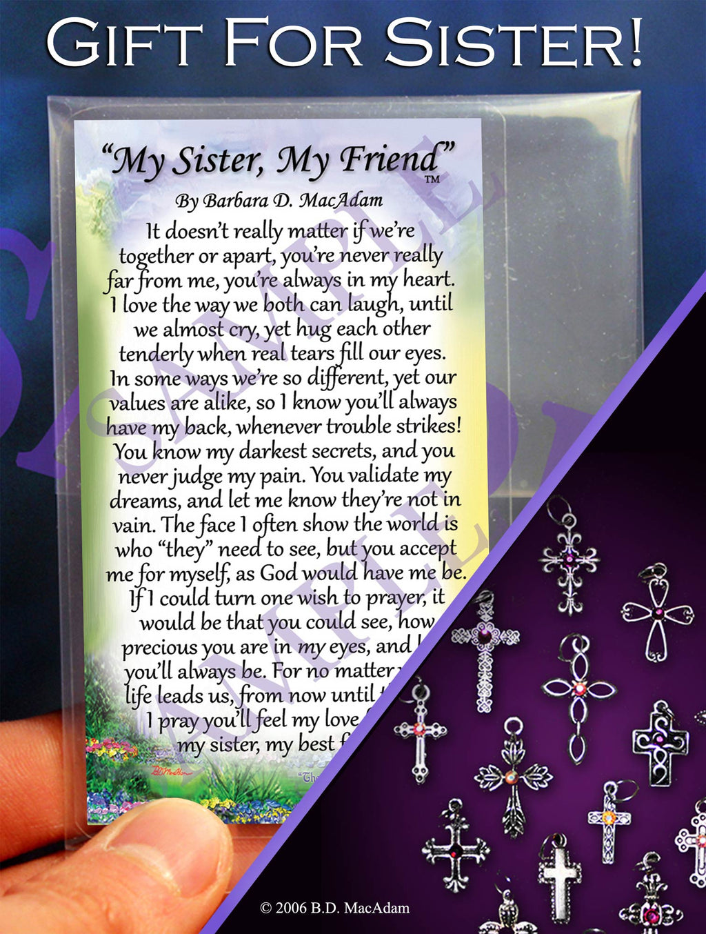 My Sister, My Friend - Pocket Blessing | PurpleWishingGate.com