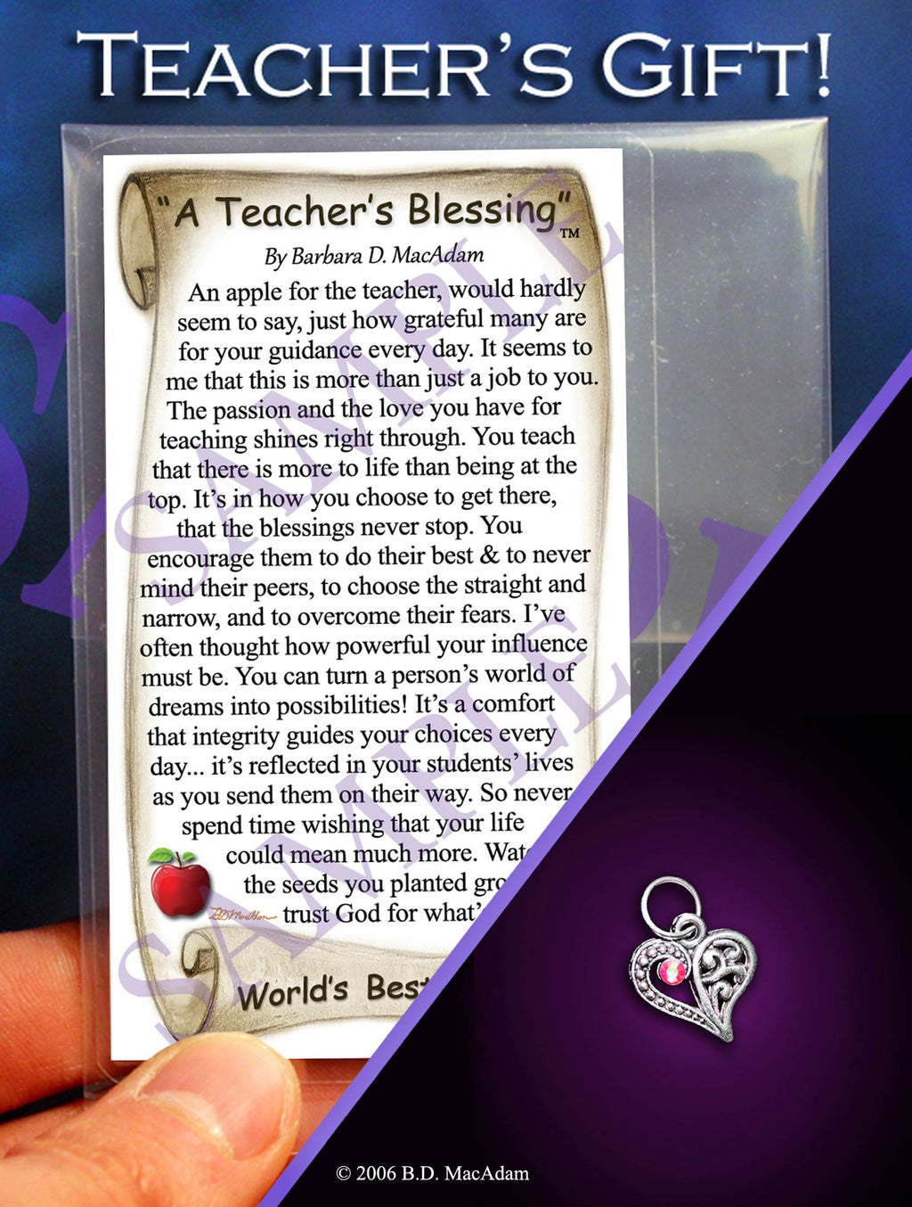 A Teachers Blessing - Pocket Blessing | PurpleWishingGate.com