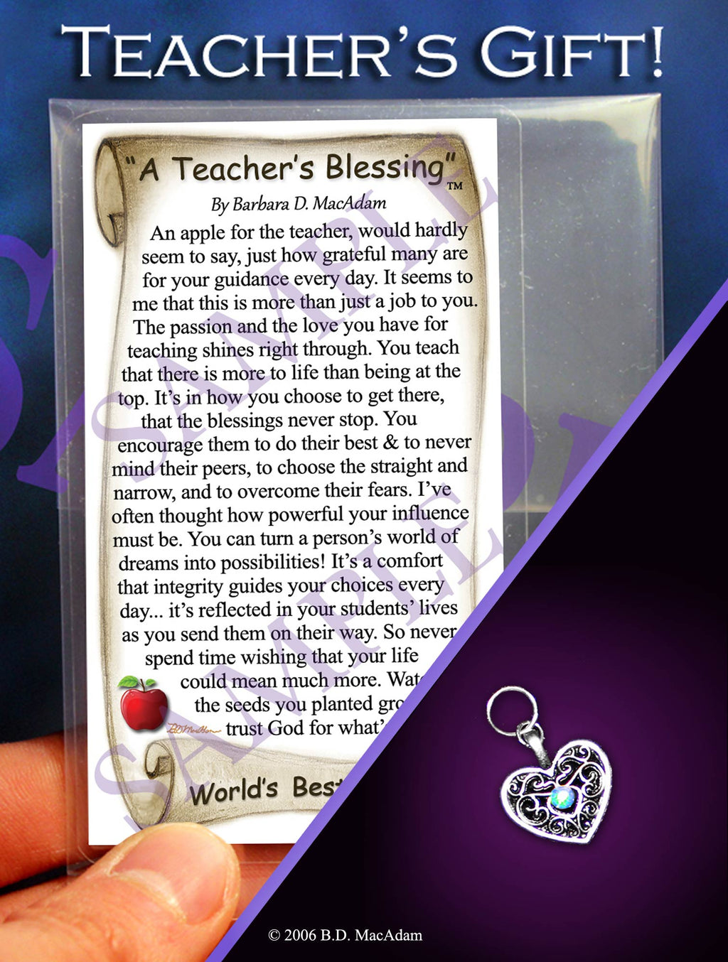 A Teachers Blessing - Pocket Blessing | PurpleWishingGate.com