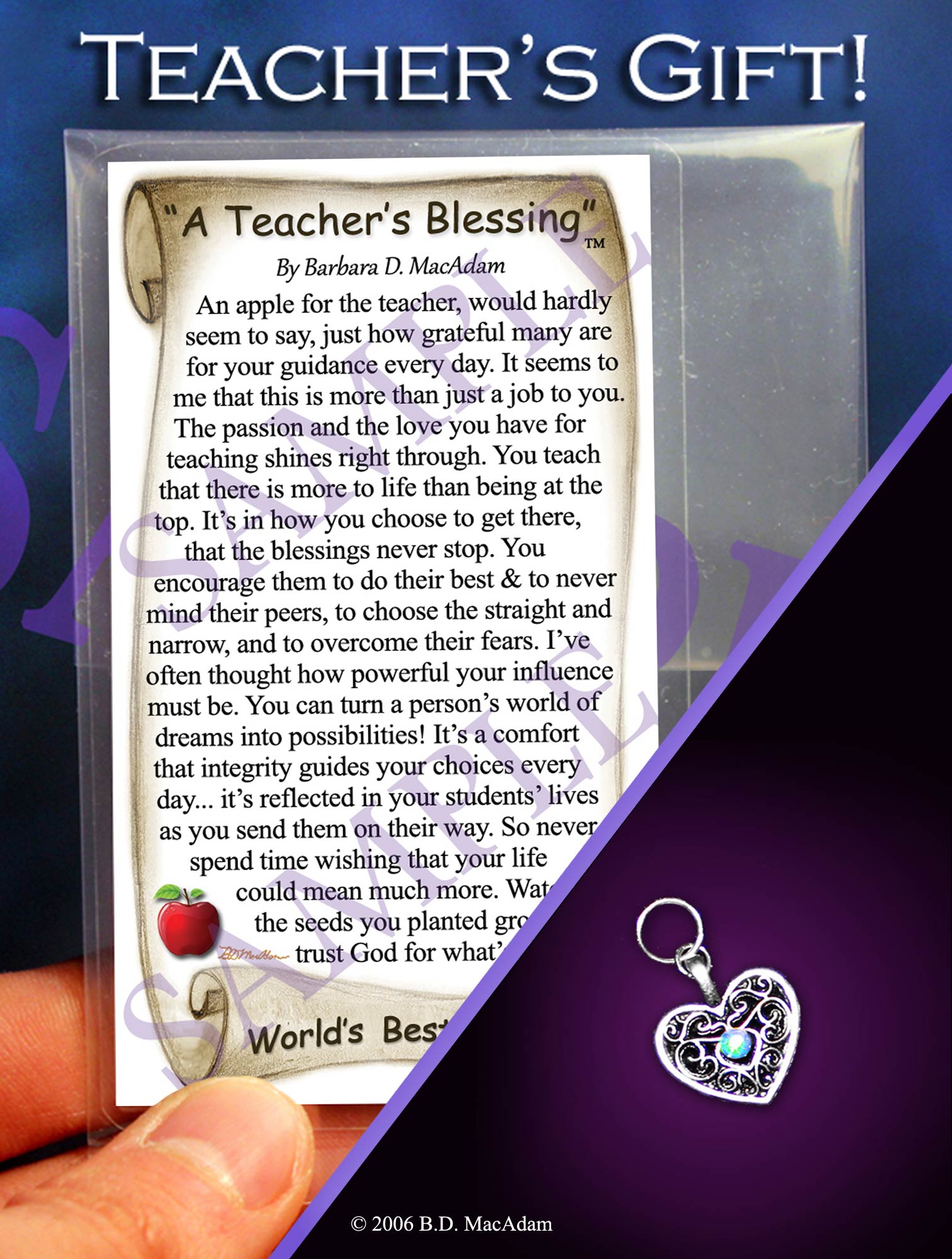 A Teachers Blessing - Pocket Blessing | PurpleWishingGate.com