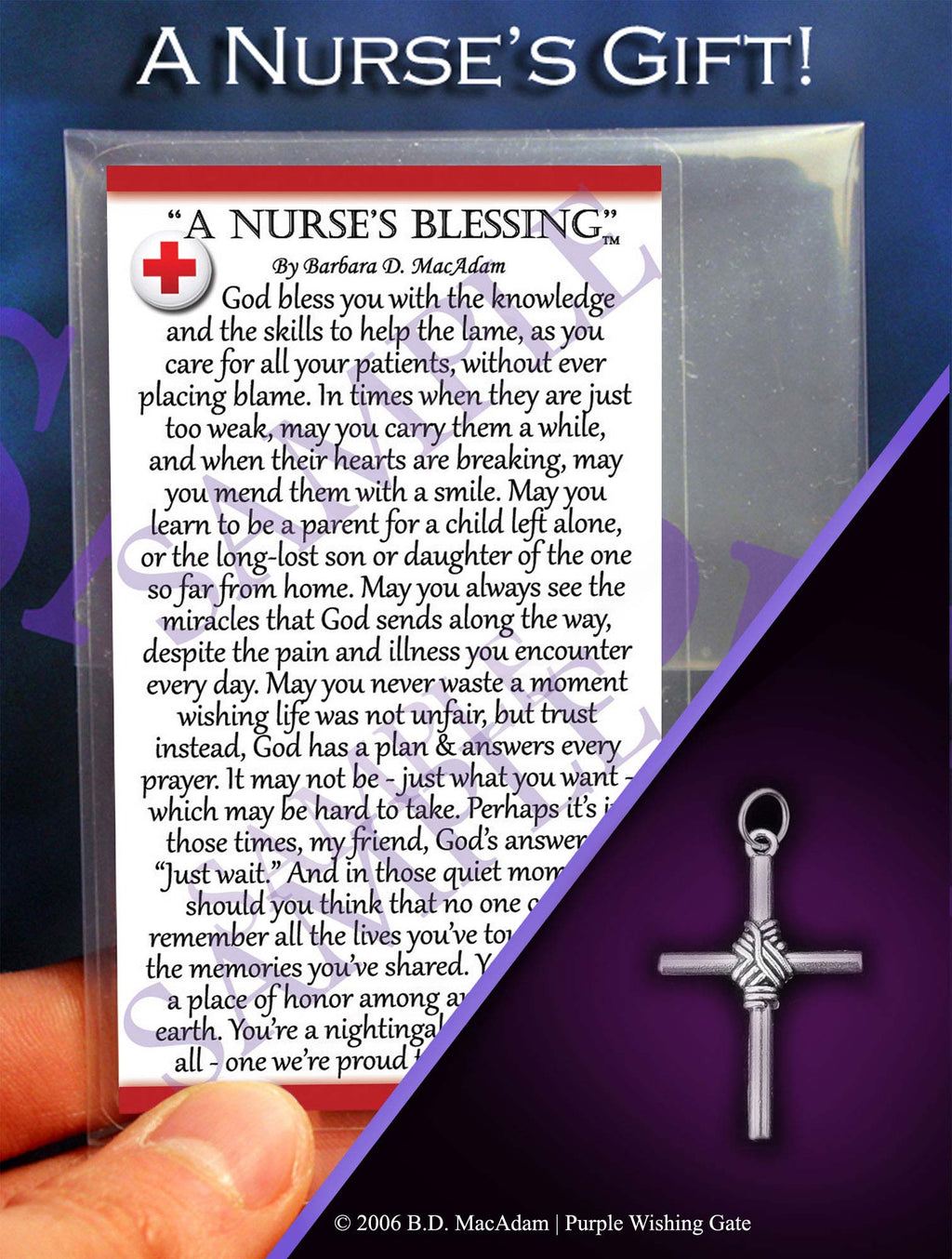 A Nurse's Pocket Blessing: Men's Rope Cross / No Crystal
