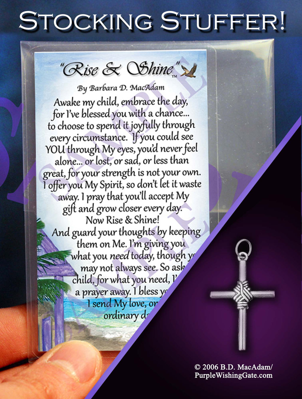 Rise and Shine - Pocket Blessing: Men's Rope Cross / No Crystal
