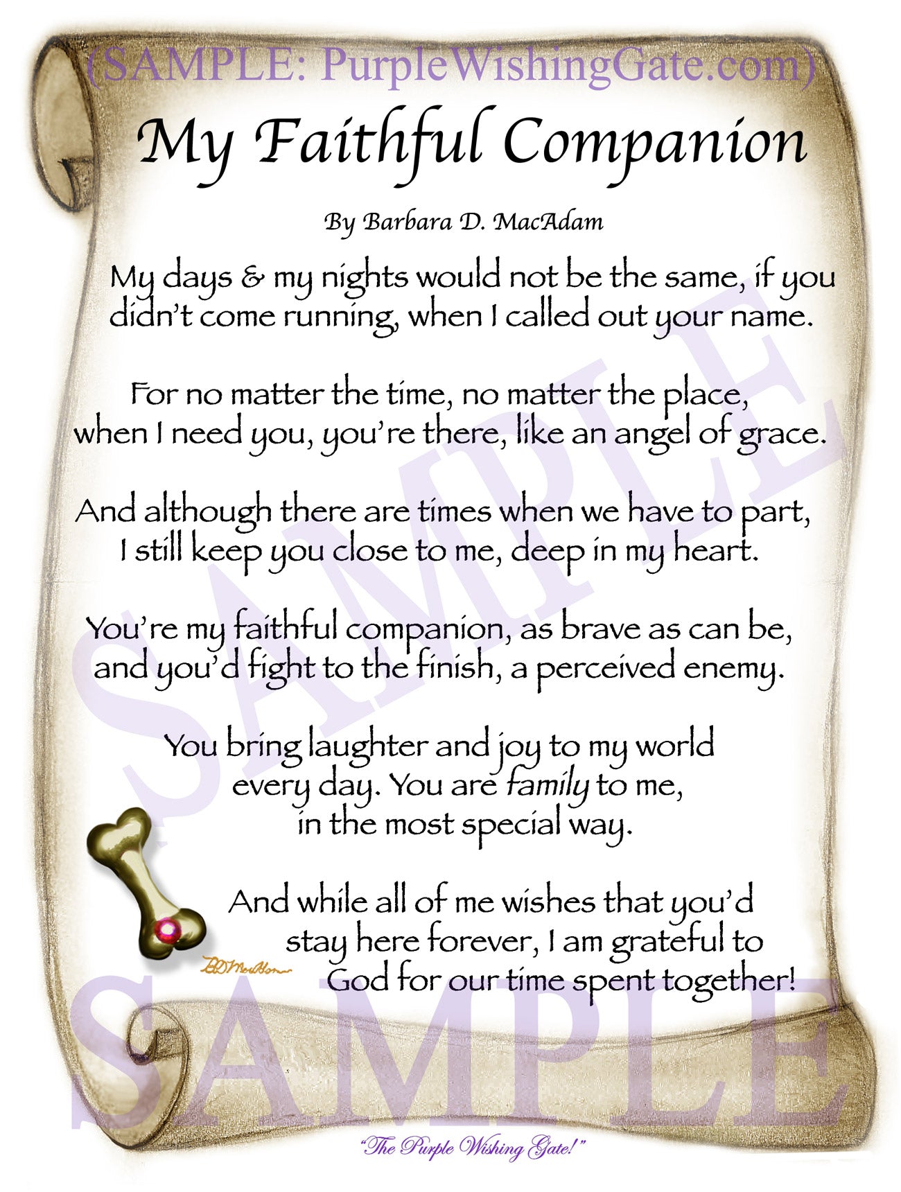 My Faithful Companion - Pet Blessing - PurpleWishingGate.com