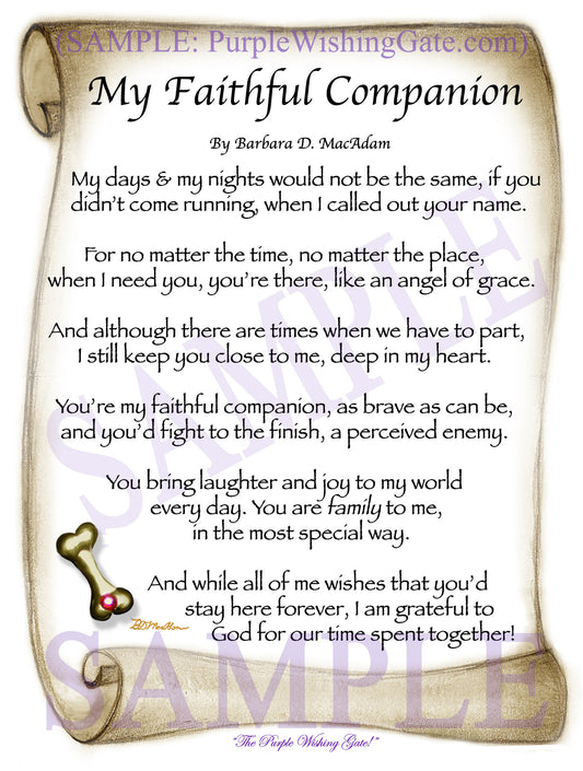 My Faithful Companion - Pet Blessing - PurpleWishingGate.com