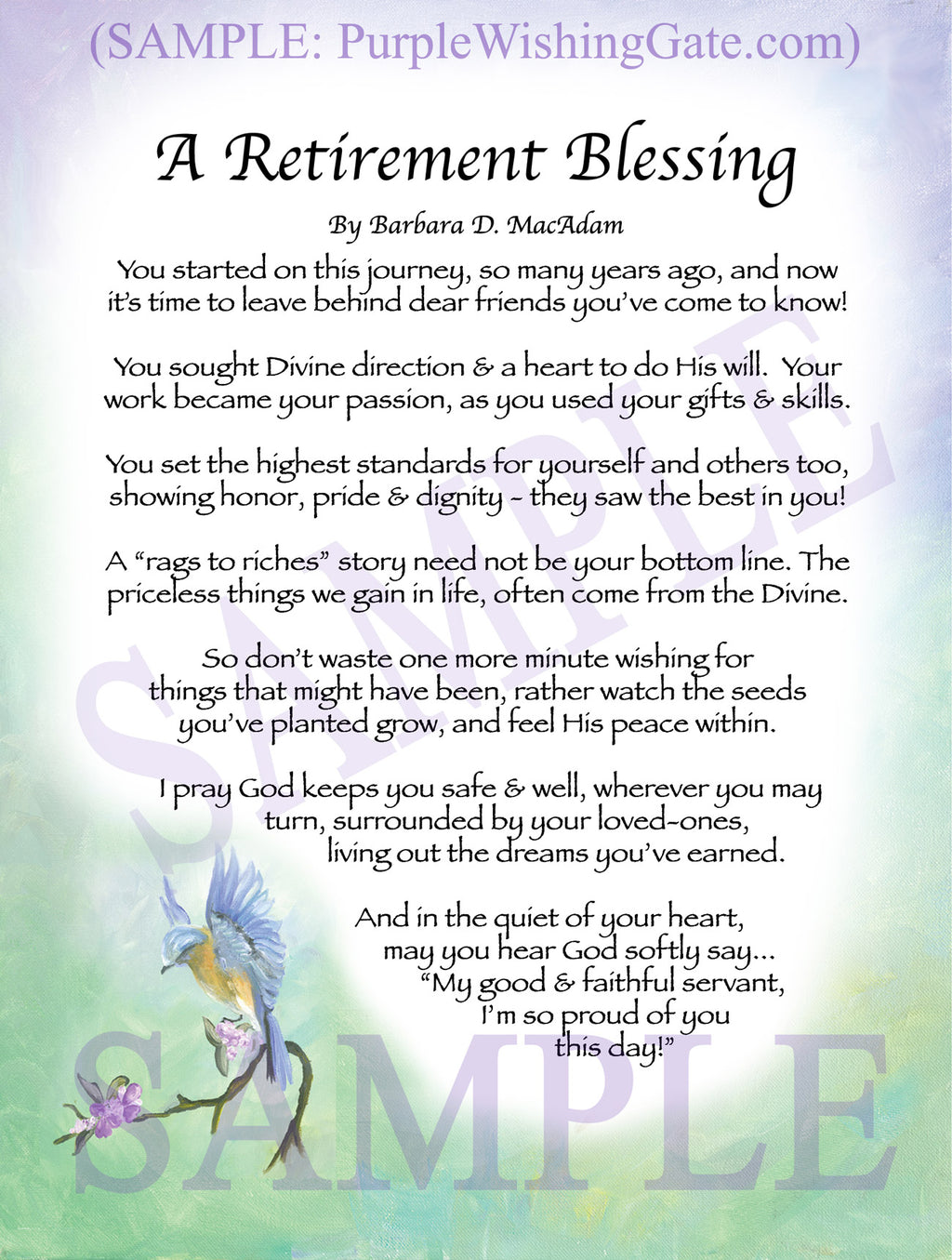 A Retirement Blessing - Retirement Gift - PurpleWishingGate.com