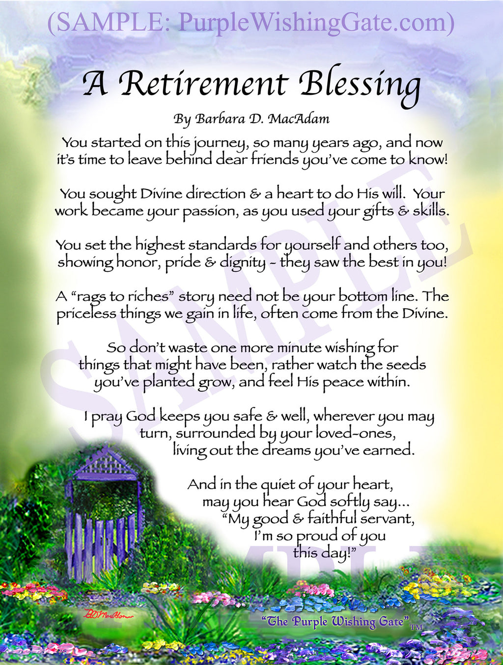 A Retirement Blessing - Retirement Gift - PurpleWishingGate.com