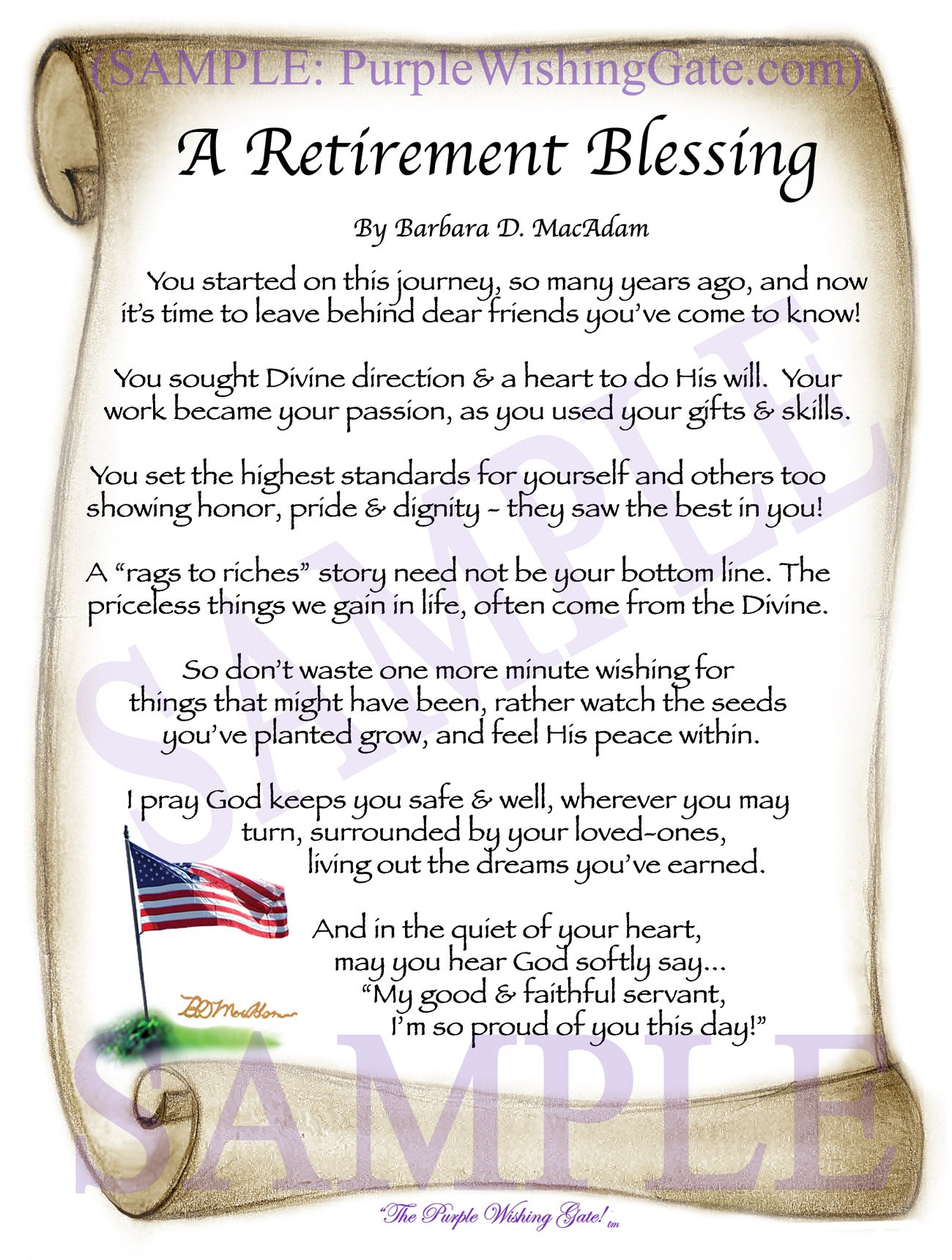 A Retirement Blessing - Retirement Gift - PurpleWishingGate.com