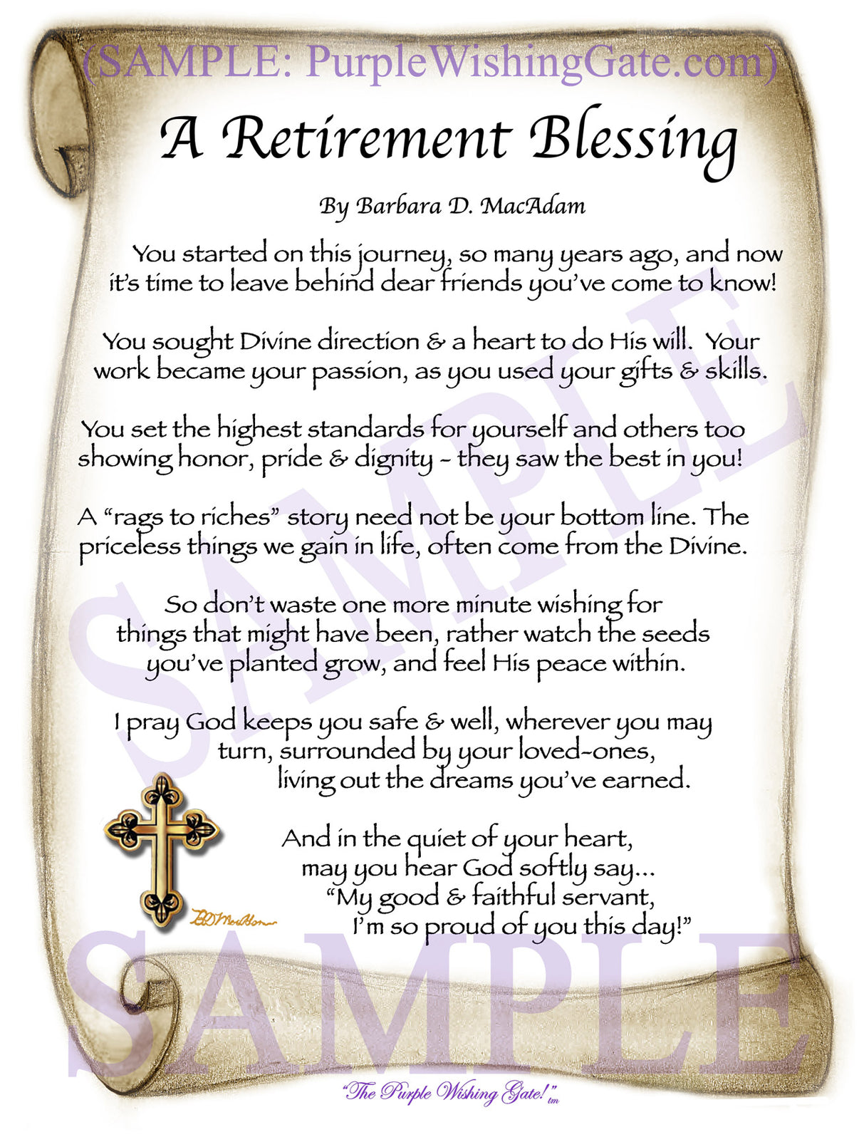 A Retirement Blessing - Retirement Gift - PurpleWishingGate.com