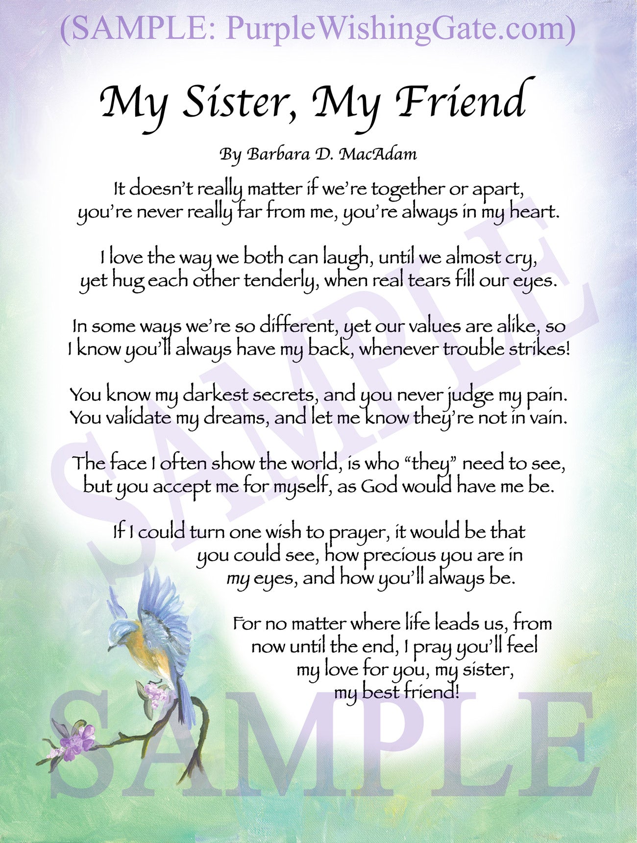 My Sister, My Friend - Sister-Women Gift - PurpleWishingGate.com