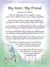 My Sister, My Friend - Sister-Women Gift - PurpleWishingGate.com