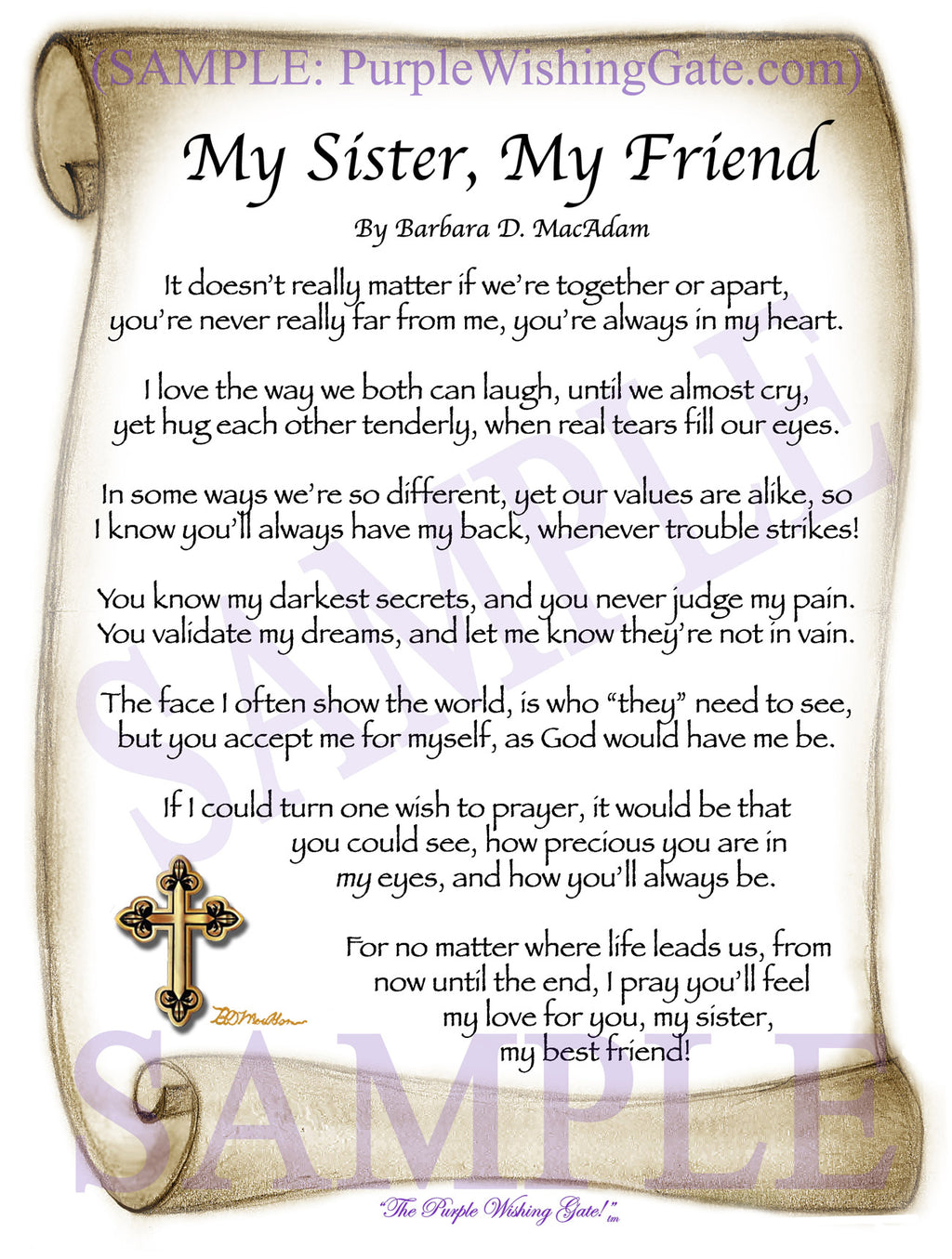 My Sister, My Friend - Sister-Women Gift - PurpleWishingGate.com