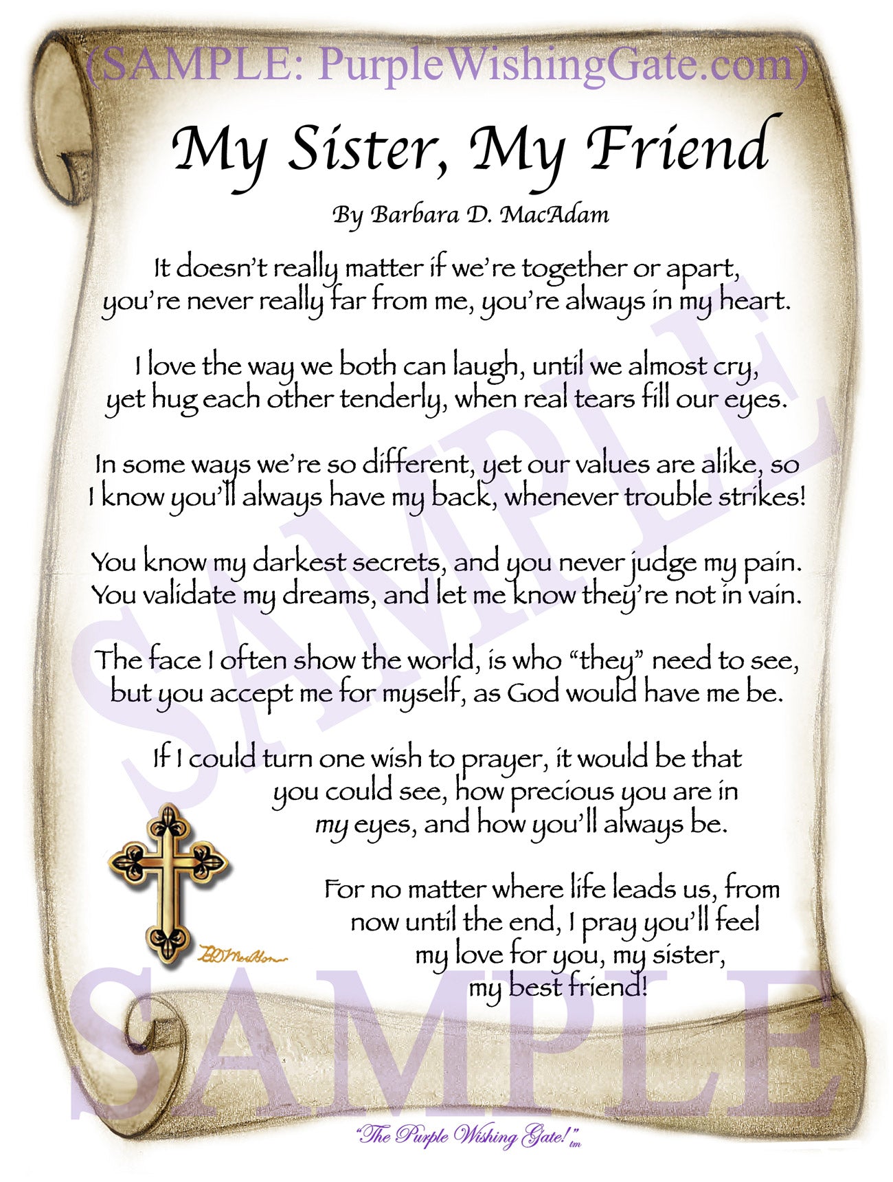 My Sister, My Friend - Sister-Women Gift - PurpleWishingGate.com
