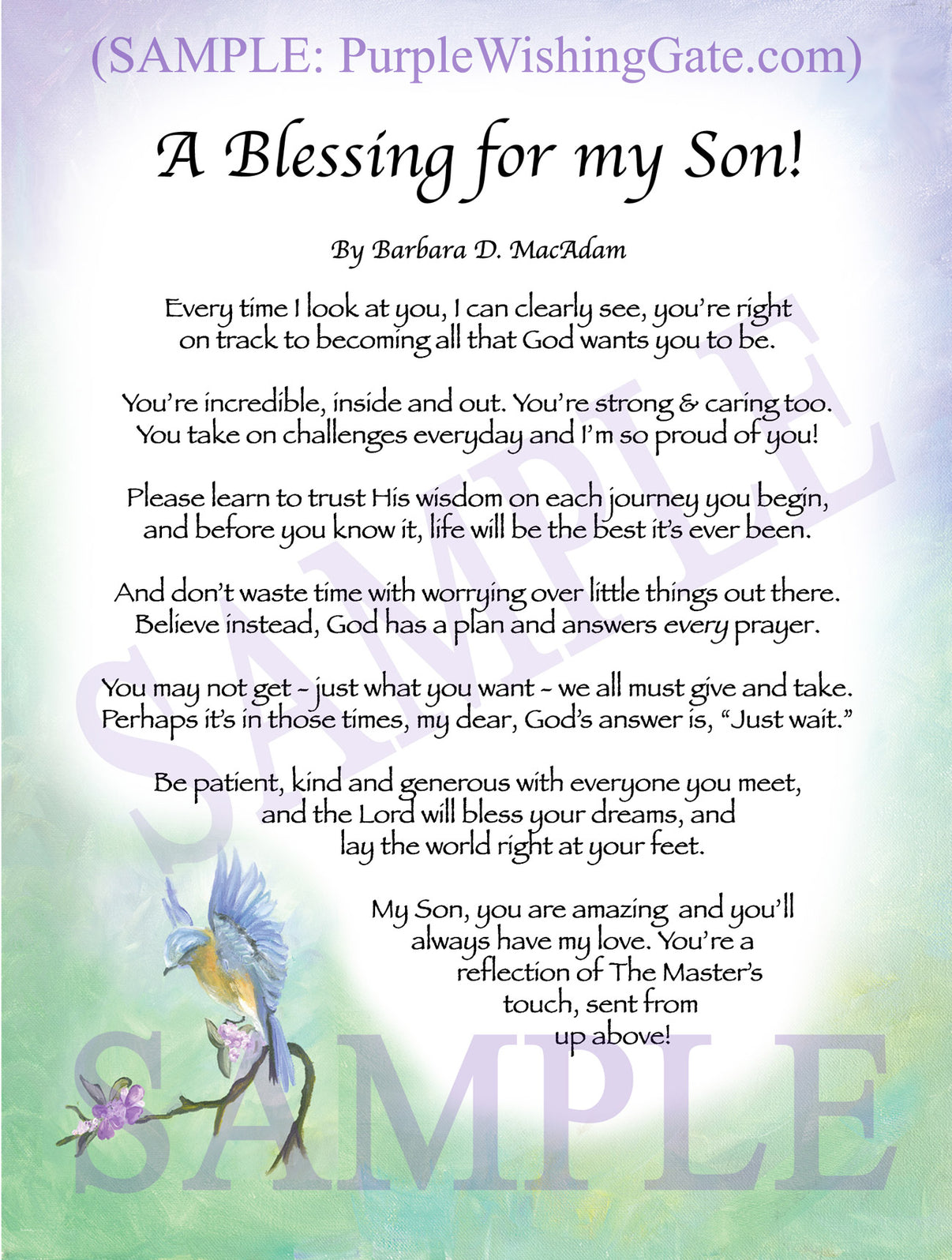 A Blessing for my Son! (child-adult) - Gifts for Son - PurpleWishingGate.com