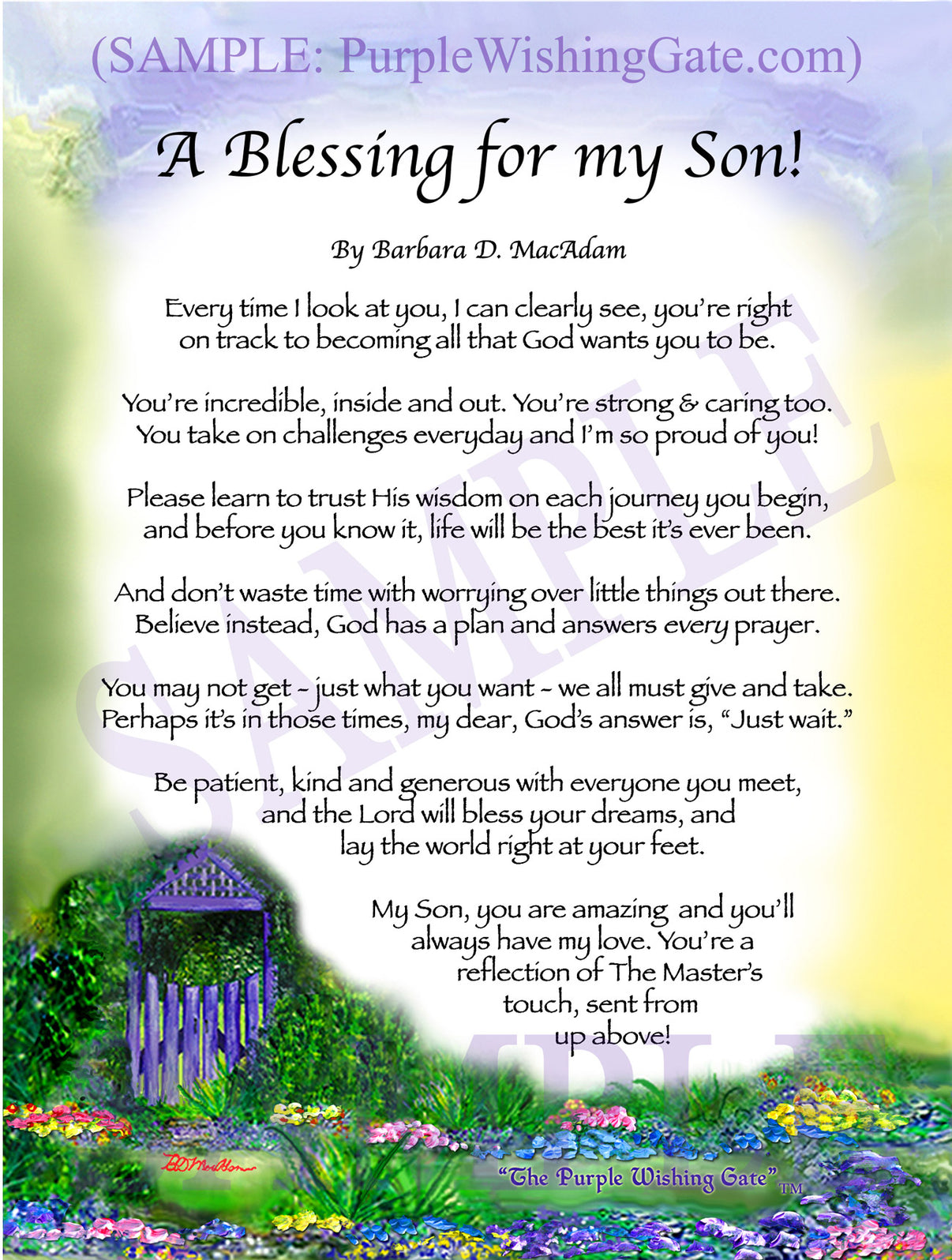 A Blessing for my Son! (child-adult) - Gifts for Son - PurpleWishingGate.com