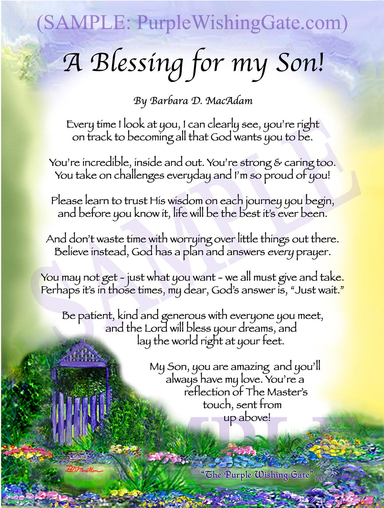 A Blessing for my Son! (child-adult) - Gifts for Son - PurpleWishingGate.com