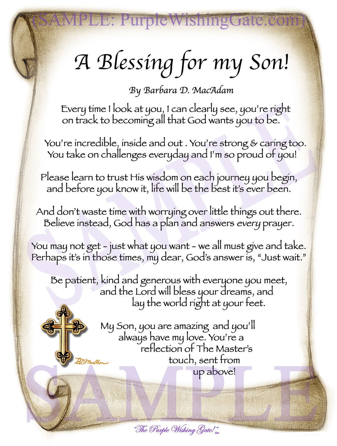 A Blessing for my Son! (child-adult) - Gifts for Son - PurpleWishingGate.com